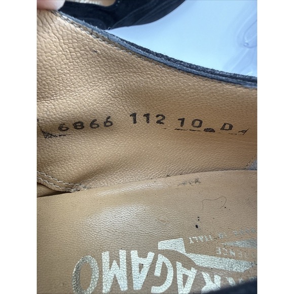 Salvatore Ferragamo Men's Black Suede Lace Up Oxford Shoes Size 10D - Picture 10 of 10